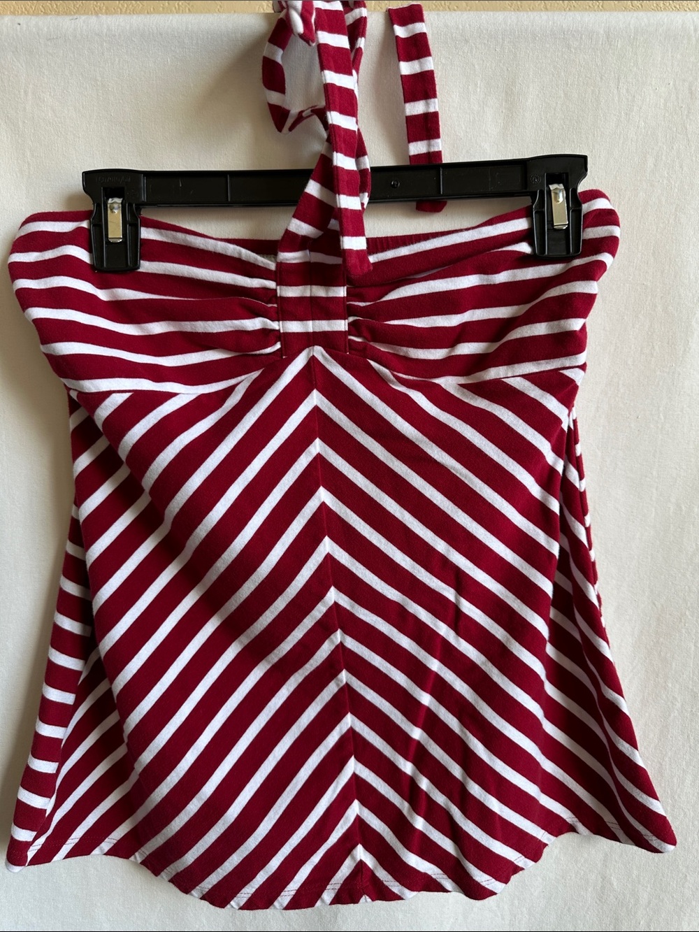 Ann Taylor LOFT red and white striped halter top, size S